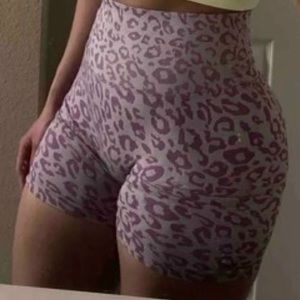 Pink animal print leggings